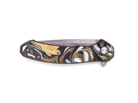 EDC Wood+Resin Pocket Knife - Sullivan (Black & White, 686198) Fashion