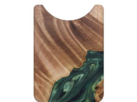 Live Edge Wood+Resin Wallet - Demetrius (Green, 684494) on Sale