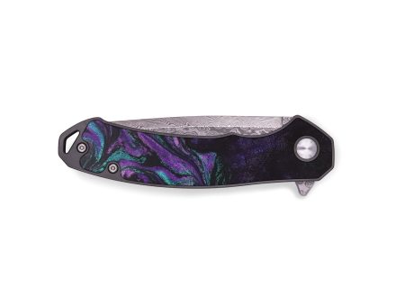 EDC Wood+Resin Pocket Knife - Trevor (Purple, 687308) For Sale