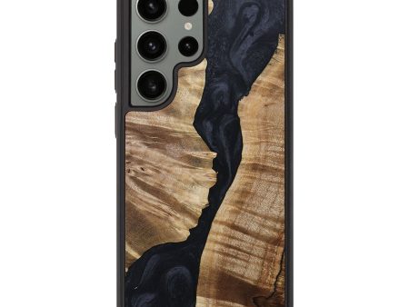 Galaxy S23 Ultra Wood+Resin Phone Case - Kinsley (Pure Black, 688085) Discount