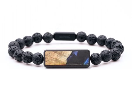 Lava Bead Wood+Resin Bracelet - Shelly (Blue, 683303) Online Hot Sale