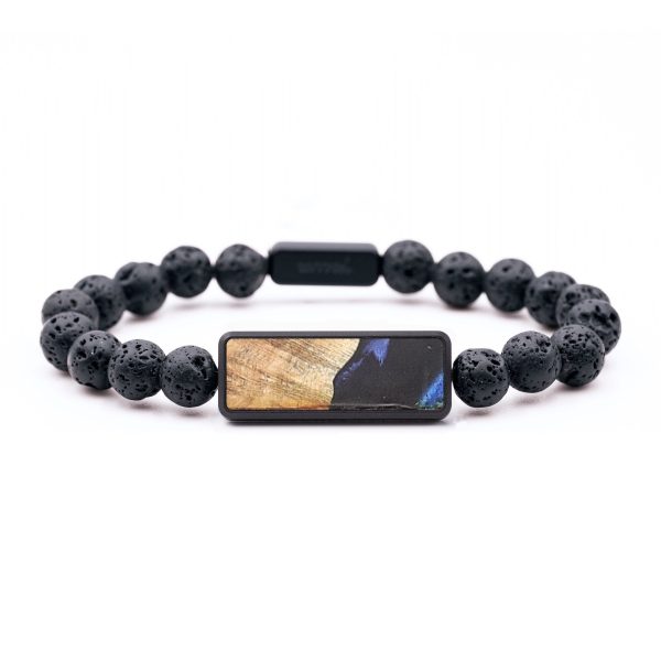 Lava Bead Wood+Resin Bracelet - Shelly (Blue, 683303) Online Hot Sale