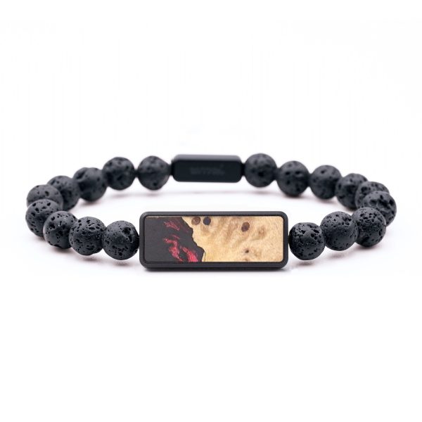 Lava Bead Wood+Resin Bracelet - Camden (Red, 686254) For Discount