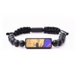 Onyx Bead Wood+Resin Bracelet - Khadijah (Purple, 684830) Supply