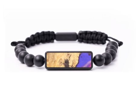 Onyx Bead Wood+Resin Bracelet - Khadijah (Purple, 684830) Supply