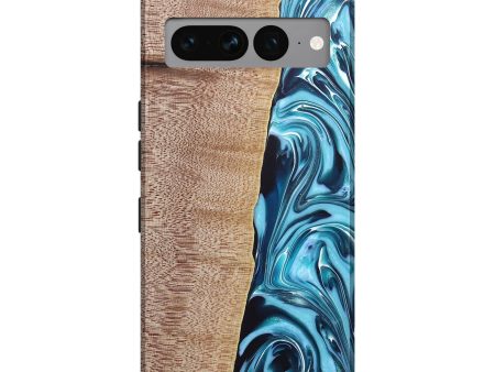 Pixel 7 Pro Wood+Resin Live Edge Phone Case - Darrell (Blue, 685748) Online Sale