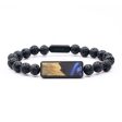 Lava Bead Wood+Resin Bracelet - Trevor (Blue, 683499) Online