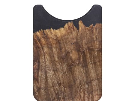 Live Edge Wood+Resin Wallet - Amelia (Pure Black, 684562) Online Sale