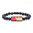 Lava Bead Wood+Resin Bracelet - Finley (Red, 683430) Online Hot Sale