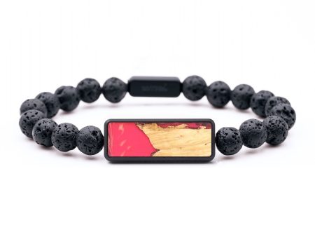 Lava Bead Wood+Resin Bracelet - Finley (Red, 683430) Online Hot Sale