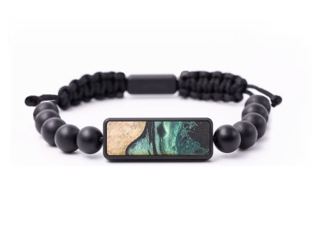 Onyx Bead Wood+Resin Bracelet - Kody (Green, 683713) Online