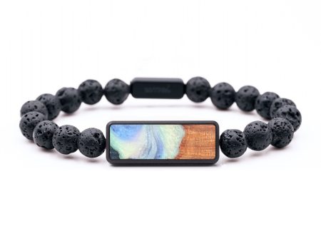 Lava Bead Wood+Resin Bracelet - Madilyn (Blue, 683682) Fashion