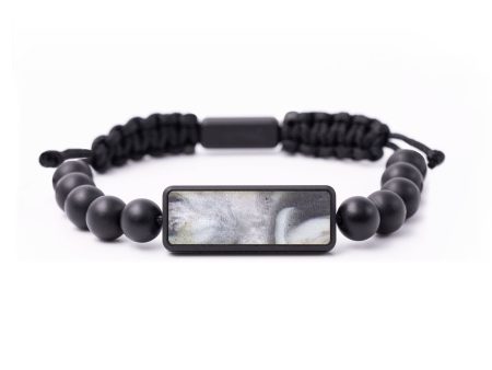 Onyx Bead Wood+Resin Bracelet - Becky (Black & White, 683710) For Cheap