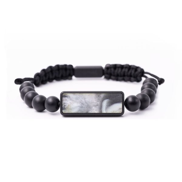 Onyx Bead Wood+Resin Bracelet - Becky (Black & White, 683710) For Cheap