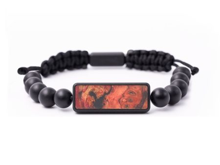 Onyx Bead Wood+Resin Bracelet - Ida (Red, 684858) Online Sale