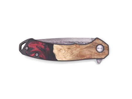 EDC Wood+Resin Pocket Knife - Tina (Red, 684599) Cheap