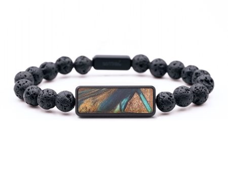 Lava Bead Wood+Resin Bracelet - Karina (Pattern, 683429) Online now