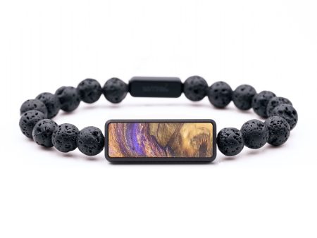 Lava Bead Wood+Resin Bracelet - Ada (Purple, 683688) For Discount