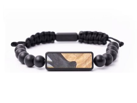 Onyx Bead Wood+Resin Bracelet - Maurice (Black & White, 684856) Supply