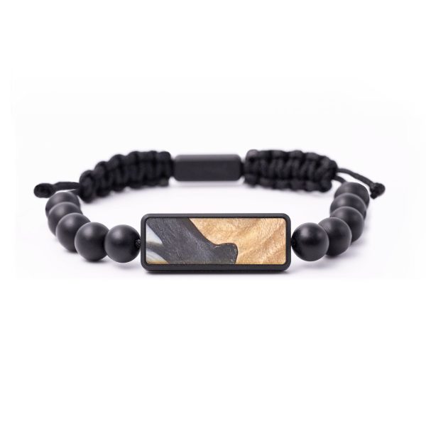 Onyx Bead Wood+Resin Bracelet - Maurice (Black & White, 684856) Supply