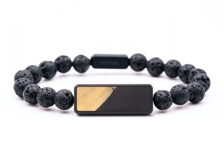 Lava Bead Wood+Resin Bracelet - Marguerite (Pure Black, 683420) Online Hot Sale