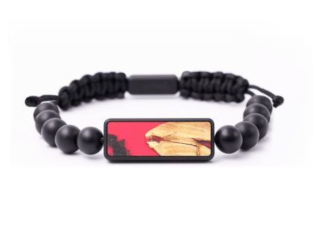 Onyx Bead Wood+Resin Bracelet - Lee (Red, 683432) Cheap