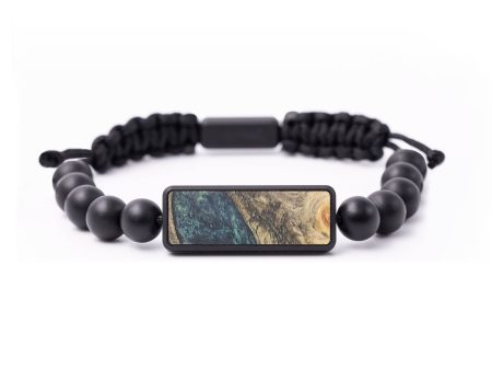 Onyx Bead Wood+Resin Bracelet - Maximus (Green, 684840) Cheap