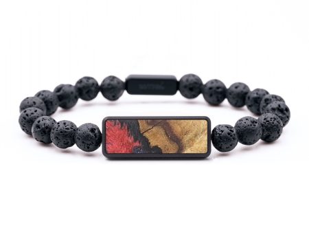 Lava Bead Wood+Resin Bracelet - Nikita (Red, 683395) Fashion