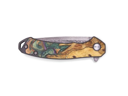 EDC Wood+Resin Pocket Knife - Winter (Green, 684615) Online Hot Sale