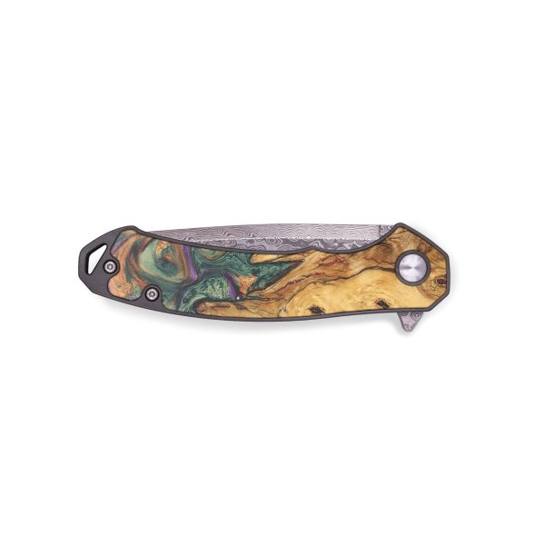 EDC Wood+Resin Pocket Knife - Winter (Green, 684615) Online Hot Sale