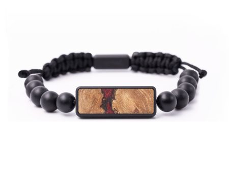 Onyx Bead Wood+Resin Bracelet - Fred (Red, 683396) For Cheap