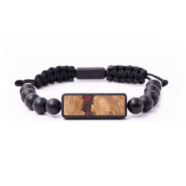 Onyx Bead Wood+Resin Bracelet - Fred (Red, 683396) For Cheap