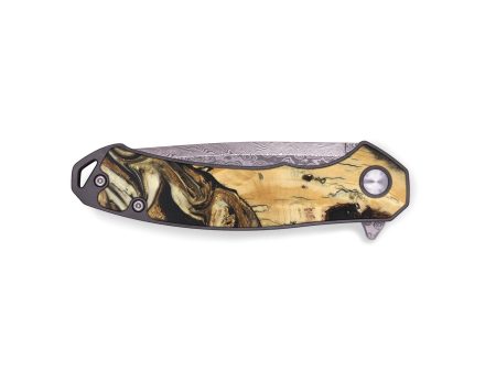 EDC Wood+Resin Pocket Knife - Therese (Black & White, 683171) Online Hot Sale