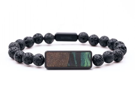 Lava Bead Wood+Resin Bracelet - Andy (Green, 683716) Online