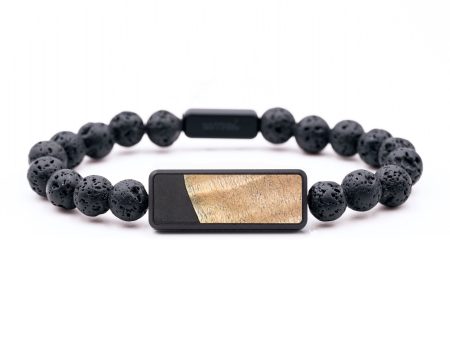 Lava Bead Wood+Resin Bracelet - Tabitha (Pure Black, 683416) For Discount