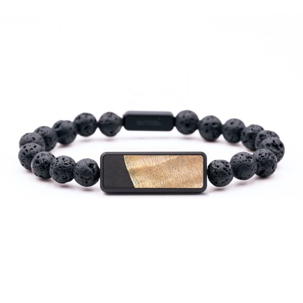 Lava Bead Wood+Resin Bracelet - Tabitha (Pure Black, 683416) For Discount