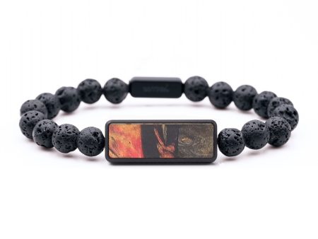 Lava Bead Wood+Resin Bracelet - Minnie (Red, 684861) Online