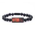 Lava Bead Wood+Resin Bracelet - Aubrey (Red, 684859) Online Sale