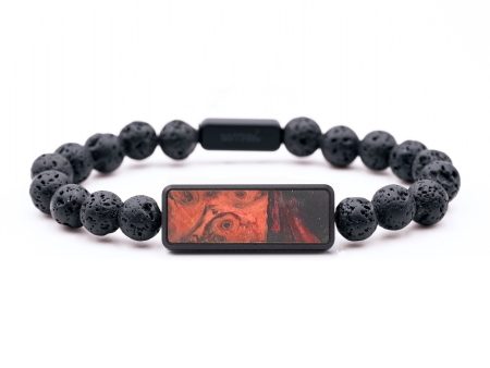 Lava Bead Wood+Resin Bracelet - Aubrey (Red, 684859) Online Sale