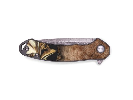 EDC Wood+Resin Pocket Knife - Aiden (Black & White, 683172) Sale