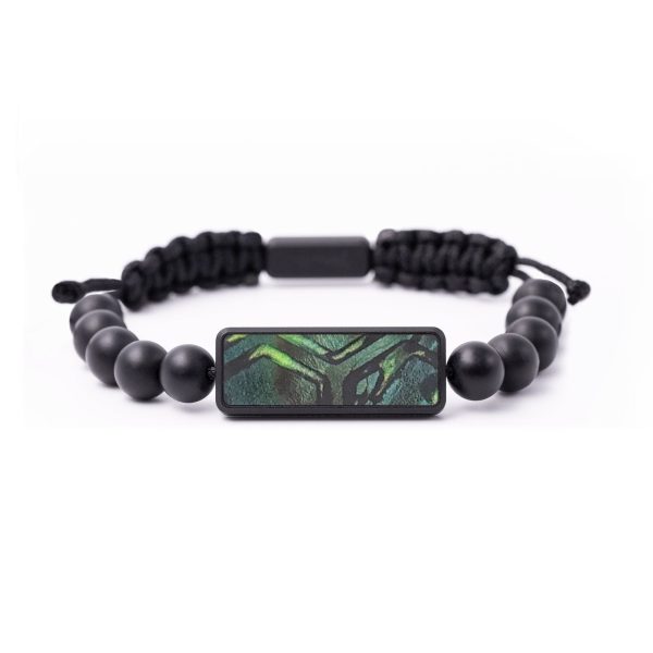 Onyx Bead Wood+Resin Bracelet - Scott (Pattern, 683404) Hot on Sale