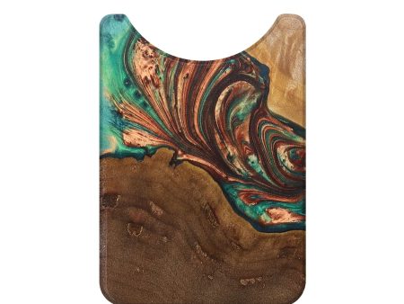 Live Edge Wood+Resin Wallet - Lori (Green, 685406) For Sale