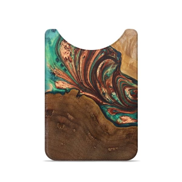 Live Edge Wood+Resin Wallet - Lori (Green, 685406) For Sale