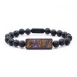 Lava Bead Wood+Resin Bracelet - Kali (Pattern, 683675) Fashion