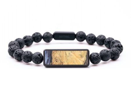 Lava Bead Wood+Resin Bracelet - Lorena (Wood Burl, 683685) Sale