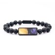 Lava Bead Wood+Resin Bracelet - Bobbie (Purple, 683691) on Sale