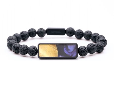 Lava Bead Wood+Resin Bracelet - Bobbie (Purple, 683691) on Sale