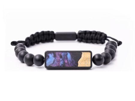 Onyx Bead Wood+Resin Bracelet - Cora (Purple, 683687) Hot on Sale