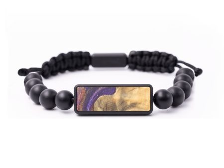 Onyx Bead Wood+Resin Bracelet - Rachelle (Purple, 683689) Online Hot Sale