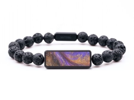 Lava Bead Wood+Resin Bracelet - Alaya (Purple, 683690) Sale